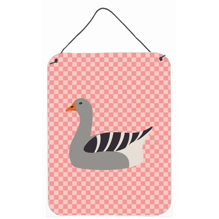 Carolines Treasures Pilgrim Goose Pink Check Wall or Door Hanging Prints BB7893DS1216